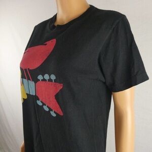 Black Graphic T-Shirt with Colorful Design